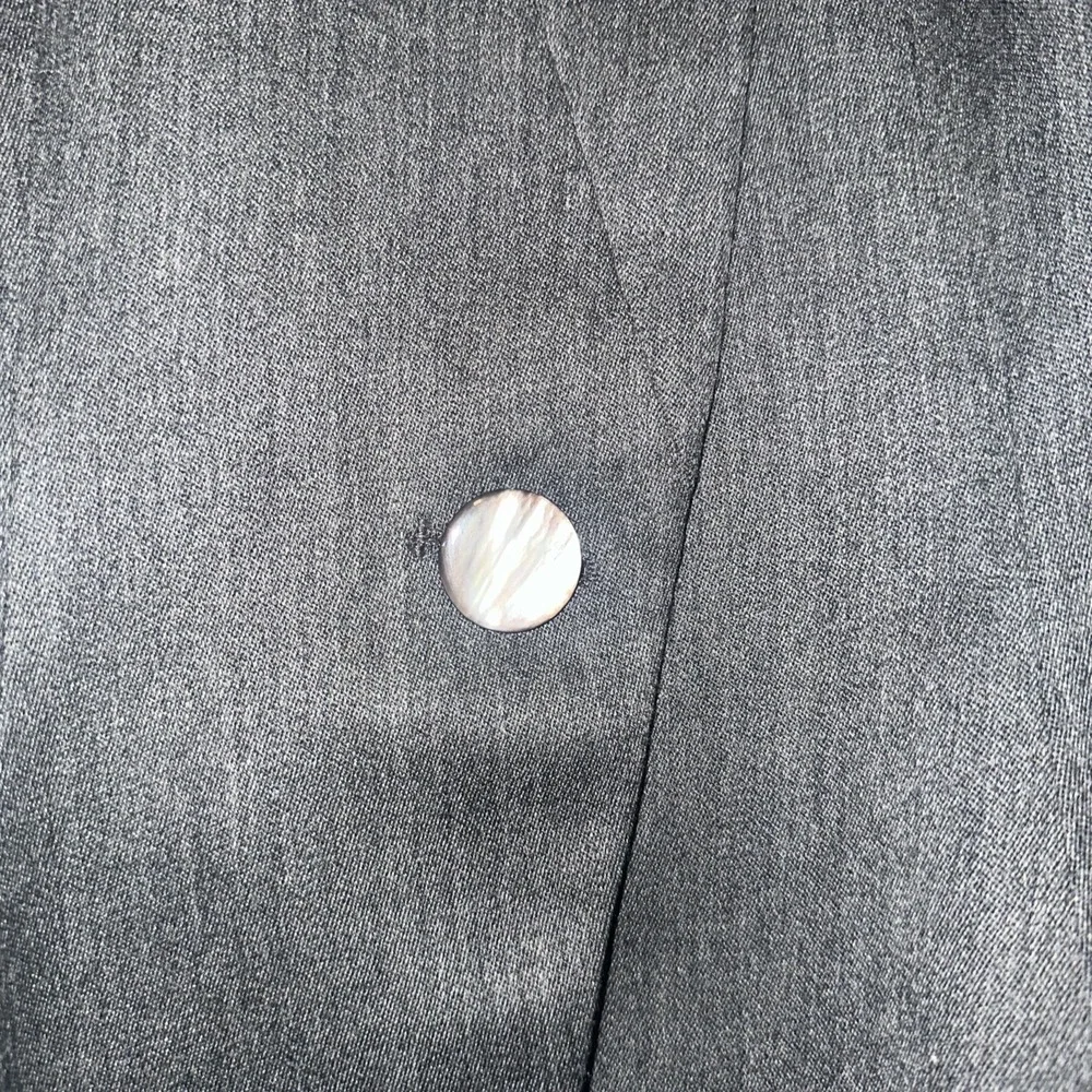 Vintage Christian Dior Gray Structured Power Shoulder Wool Blazer Jacket Sz 8
